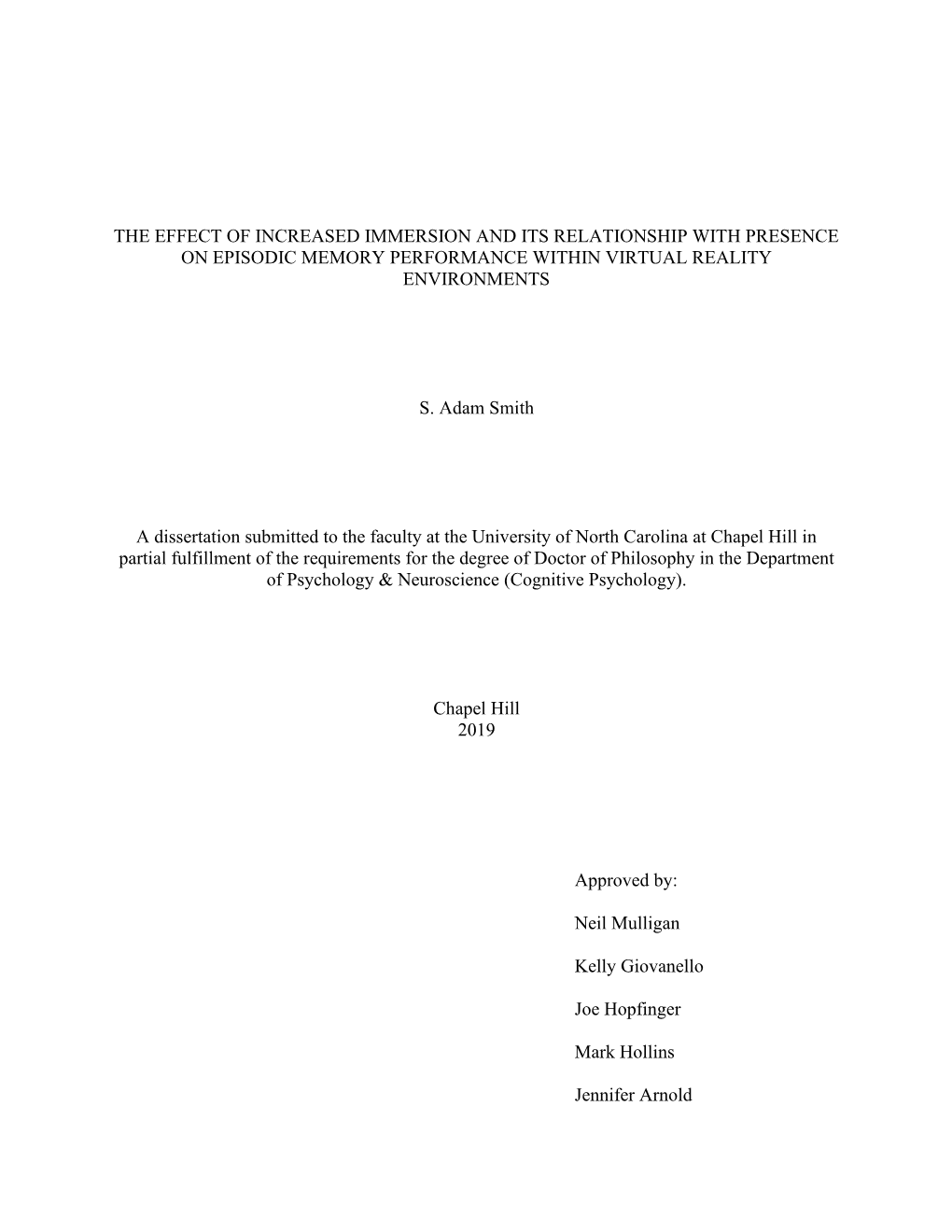 The Effect of Increased Immersion and Its Relationship with Presence on Episodic Memory Performance Within Virtual Reality Environments