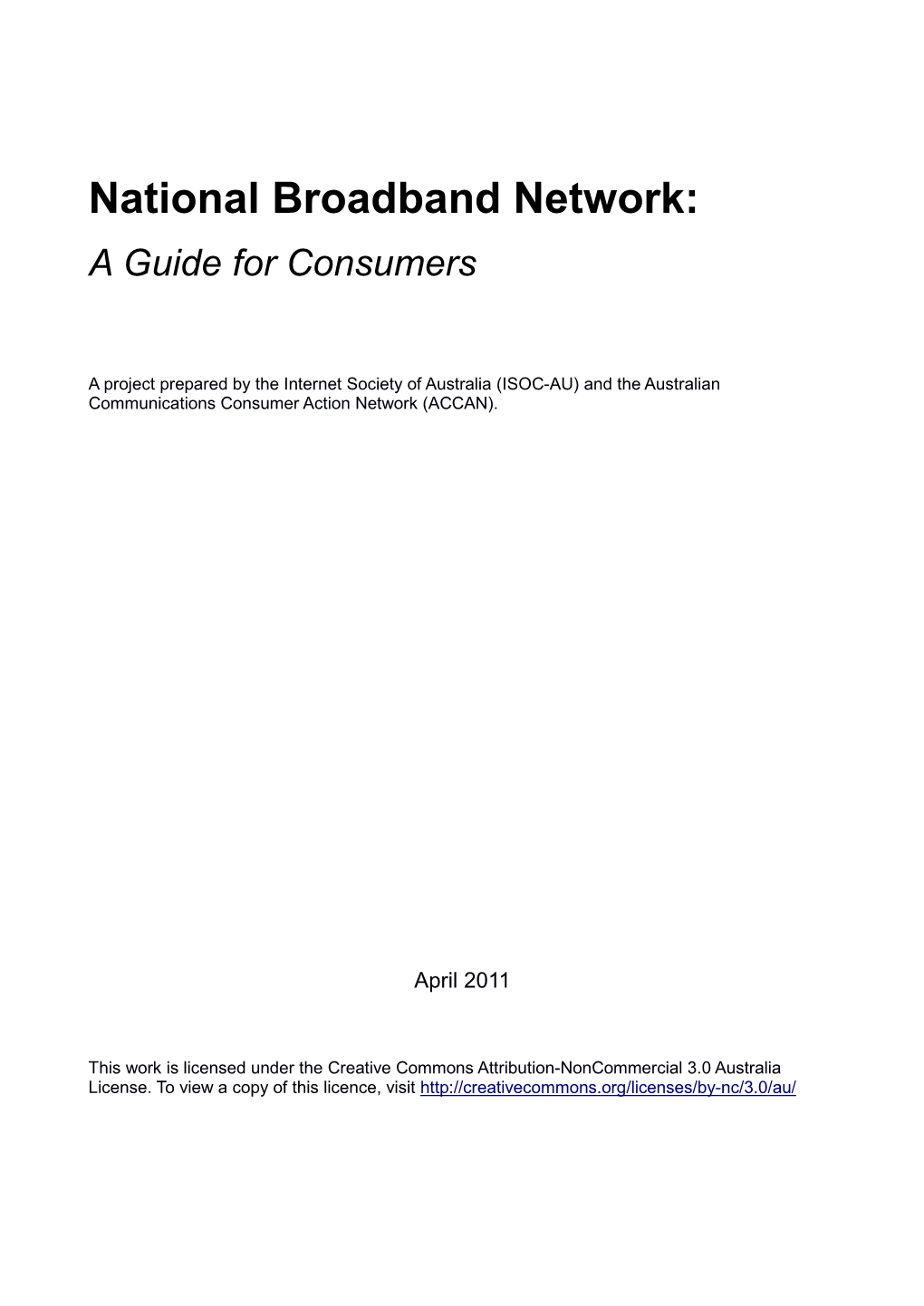 BROADBAND Consumer Handbook