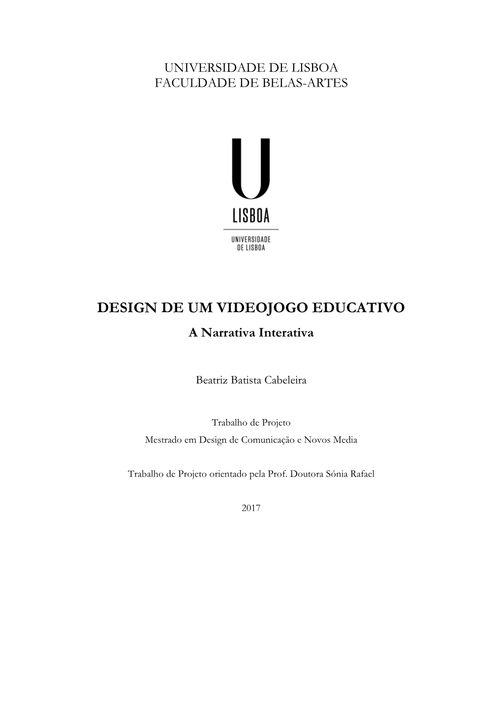 Design De Um Jogo Educativo: a Narrativa Interativa