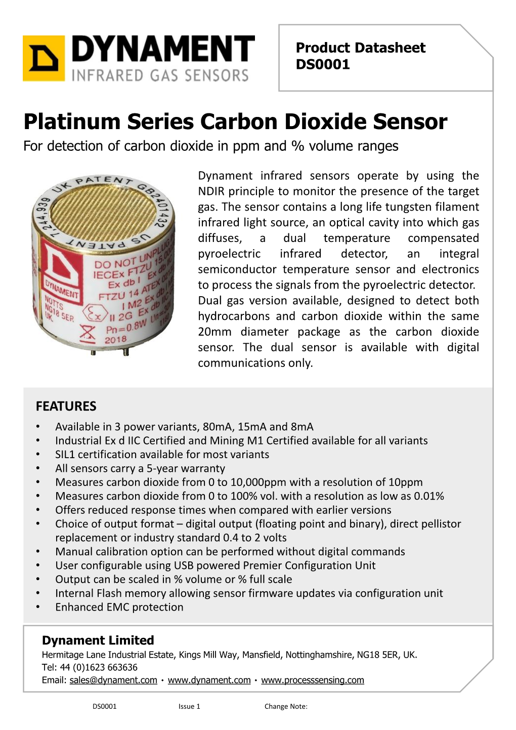 DS0001 Platinum CO2 Datasheet