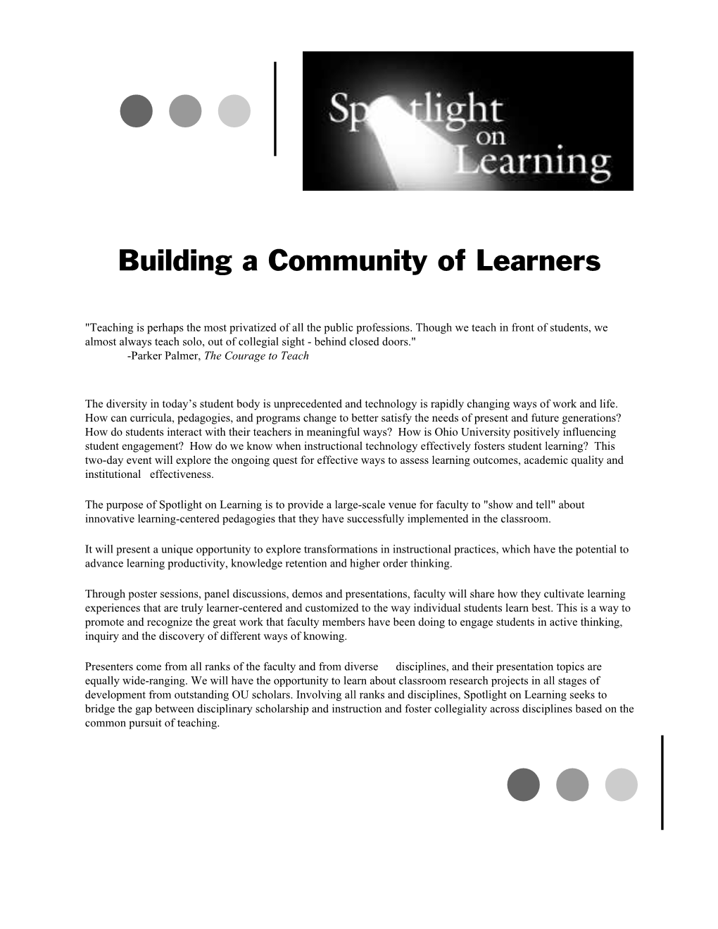 Building a Community of Learners