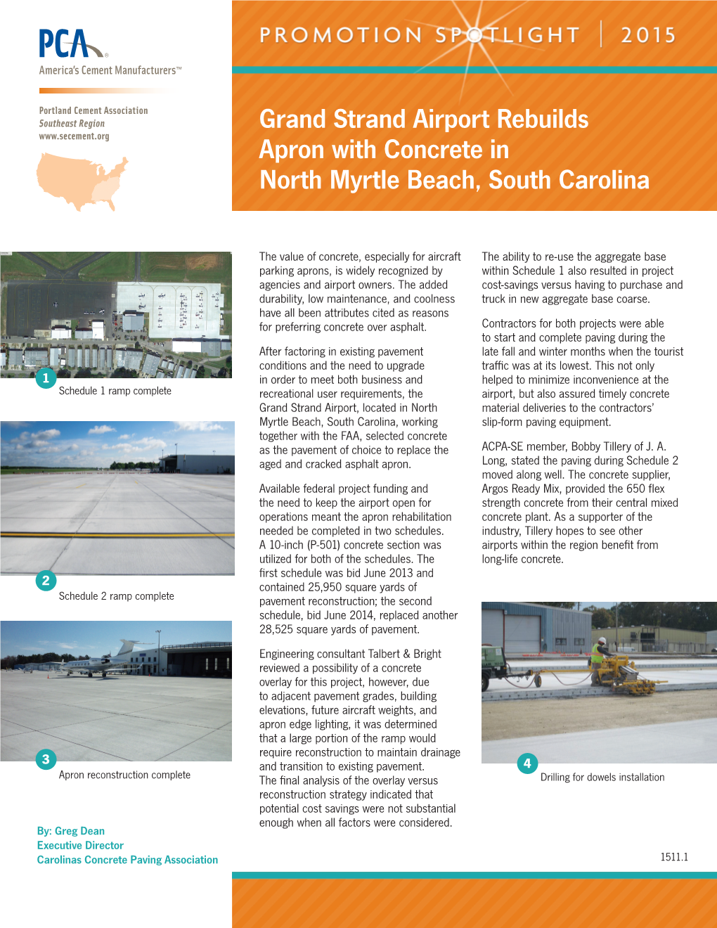 Grand Strand Airport Rebuilds Apron with Concrete in North Myrtle Beach, South Carolina