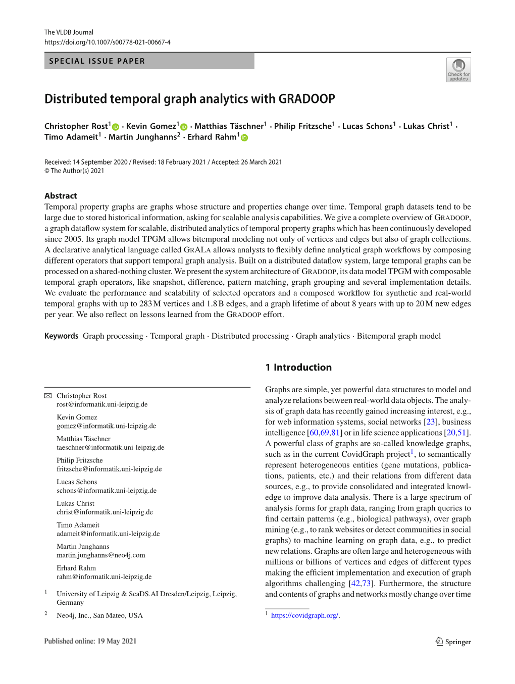 Distributed Temporal Graph Analytics with GRADOOP