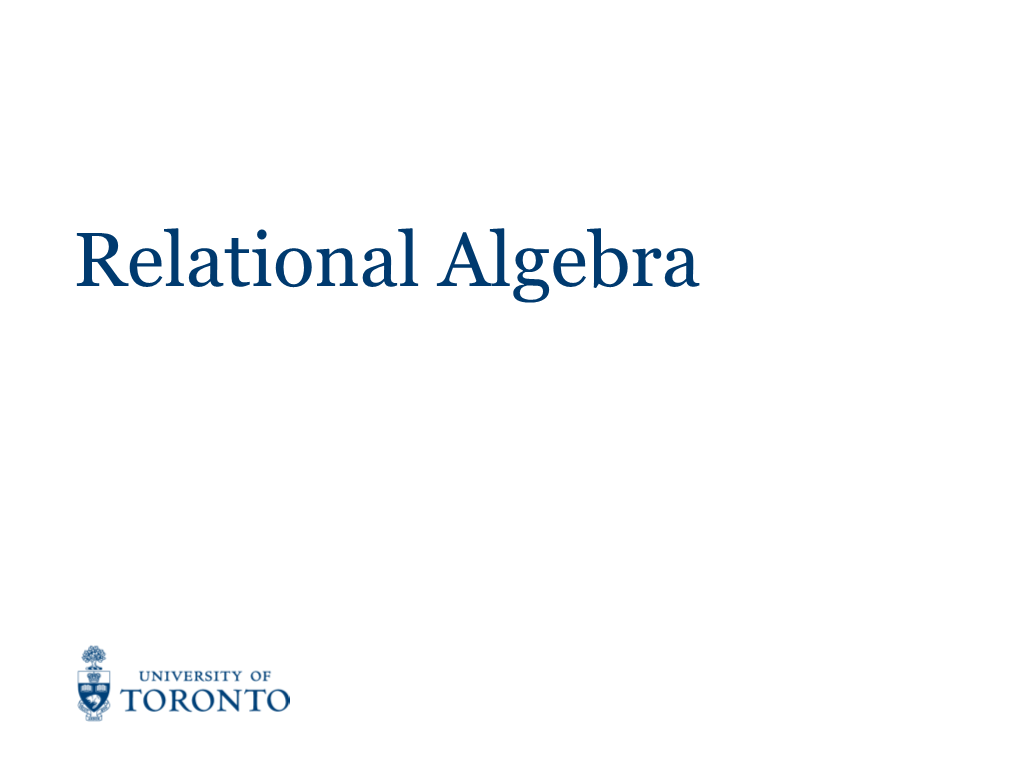 Relational Algebra