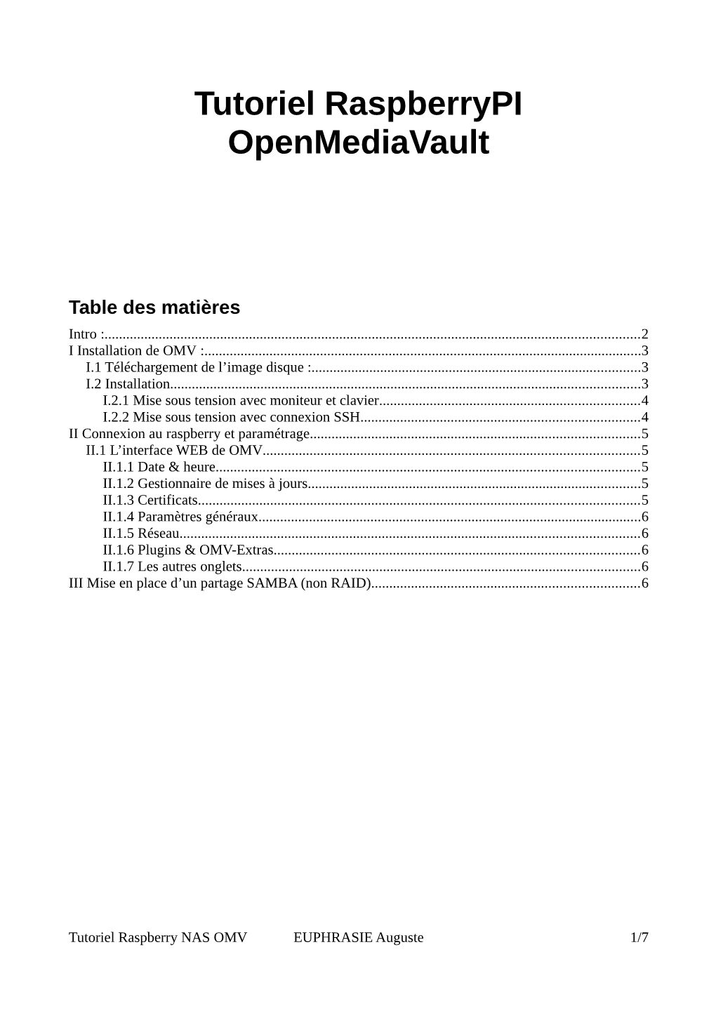 Tutoriel Raspberrypi Openmediavault