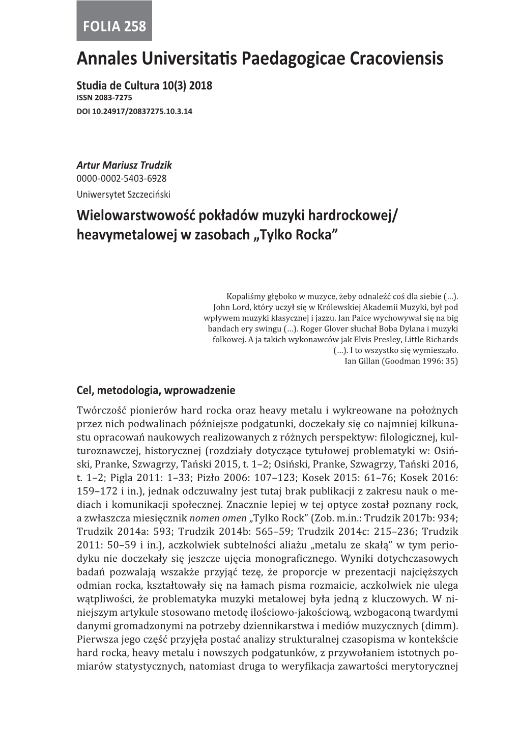 Annales Universitatis Paedagogicae Cracoviensis Studia De Cultura 10(3) 2018 ISSN 2083-7275 DOI 10.24917/20837275.10.3.14