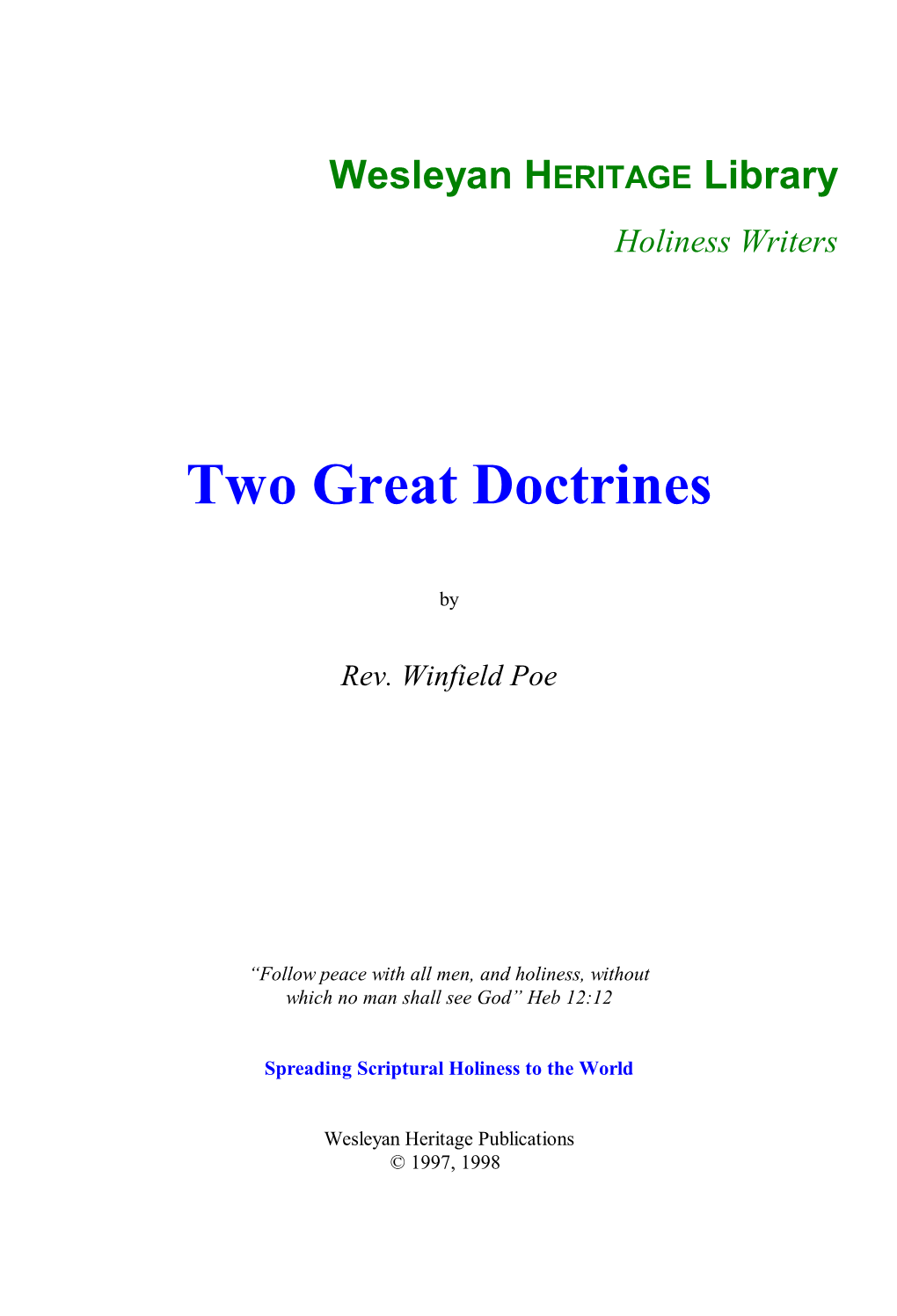 Two Great Doctrines