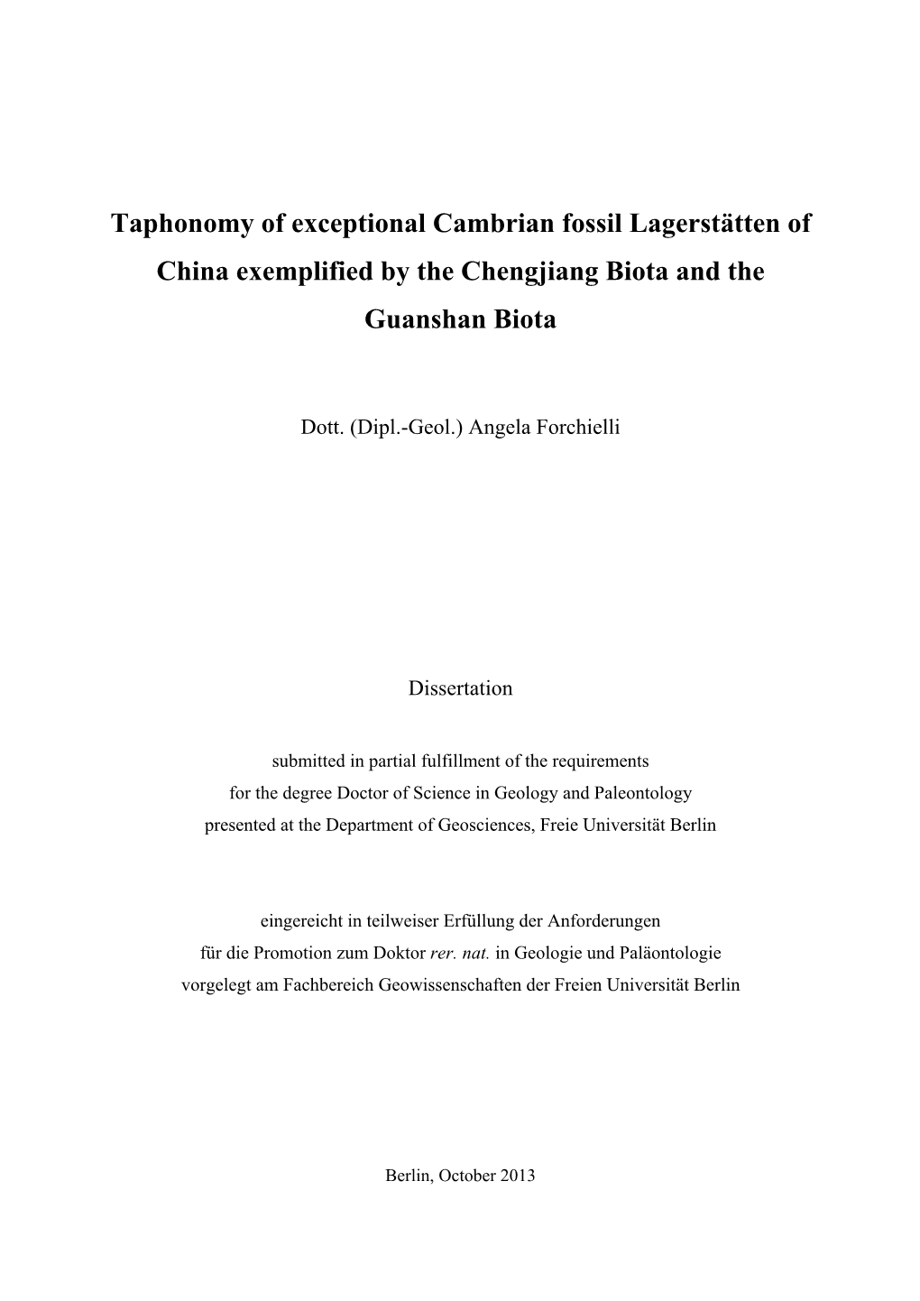 Taphonomy of Cambrian (Stage 3/ 4) Sponges from Yunnan (South China) 21  3.2