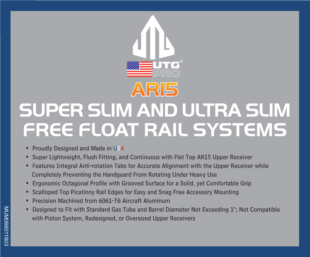 Ar15 Super Slim and Ultra Slim Free Float Rail Systems