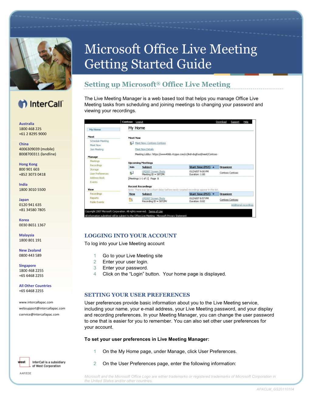 Microsoft Office Live Meeting Getting Started Guide