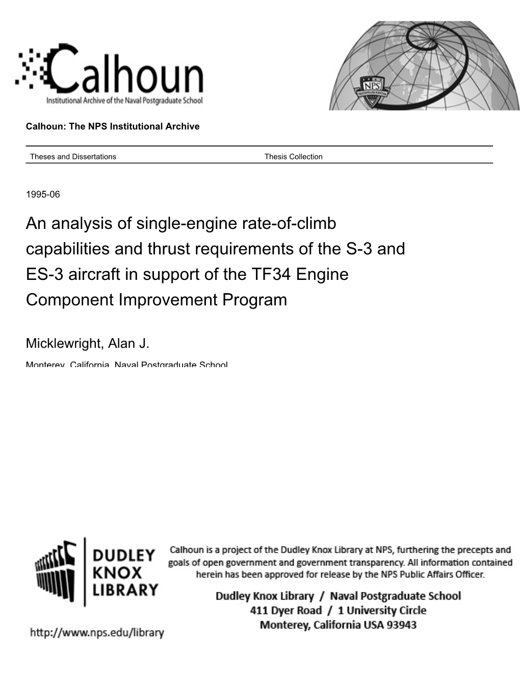 An Analysis of Single-Engine Rate-Of-Climb Capabilities and Thrust