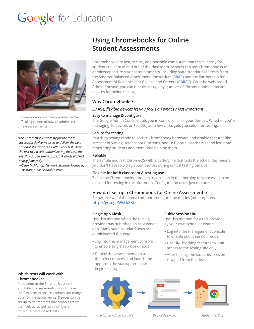Using Chromebooks for Online Student Assessments