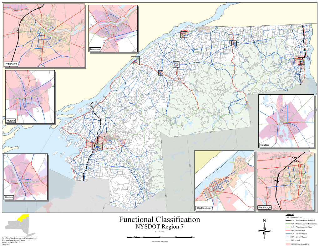 NYSDOT Region 7 04/14 Principal Arterial Other 06/16 Minor Arterial Regional Scale Bar 07/17 Major Collector