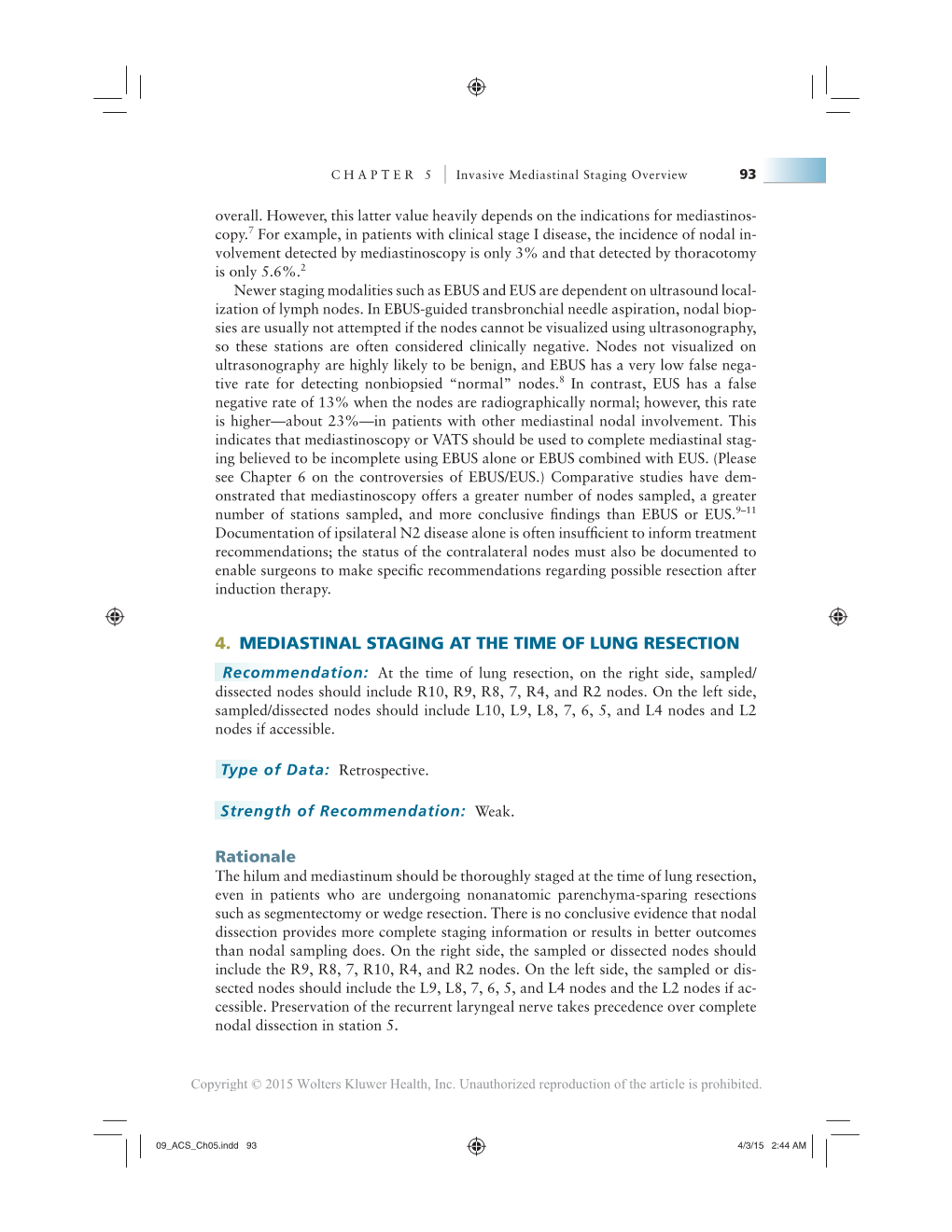 4. Mediastinal Staging at the Time of Lung Resection