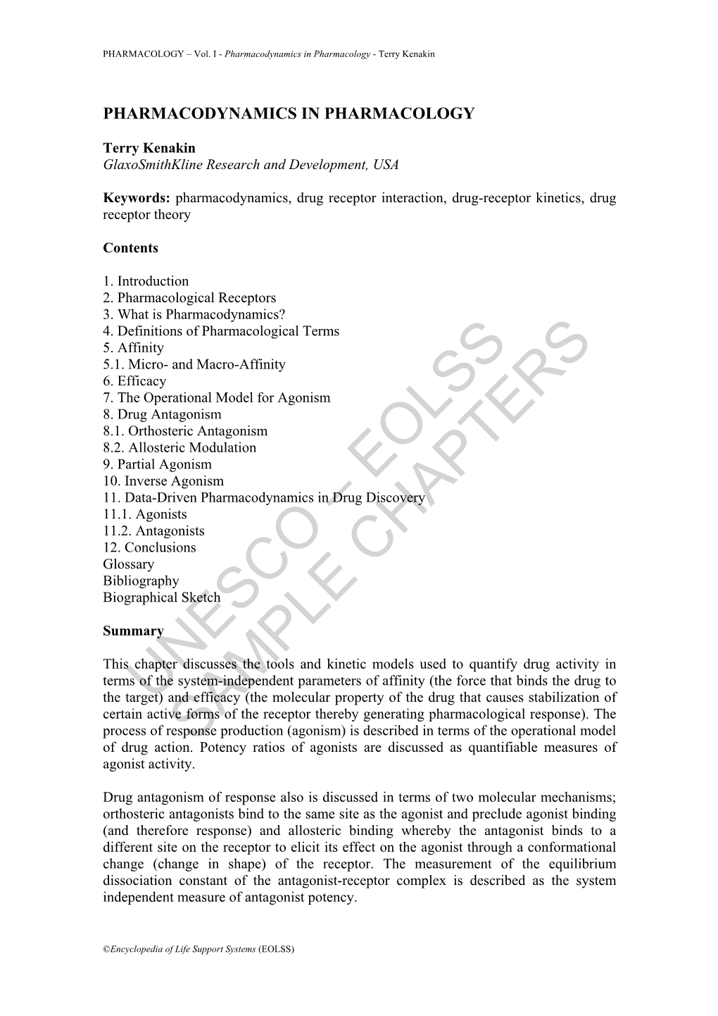 Pharmacodynamics in Pharmacology - Terry Kenakin