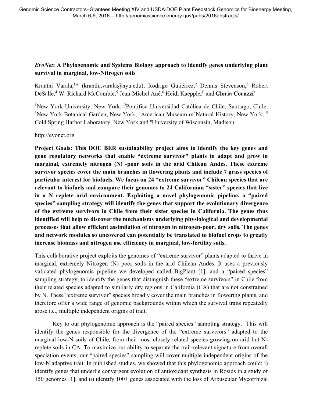 A Phylogenomic and Systems Biology Approach to Identify Genes Underlying Plant Survival in Marginal, Low-Nitrogen Soils