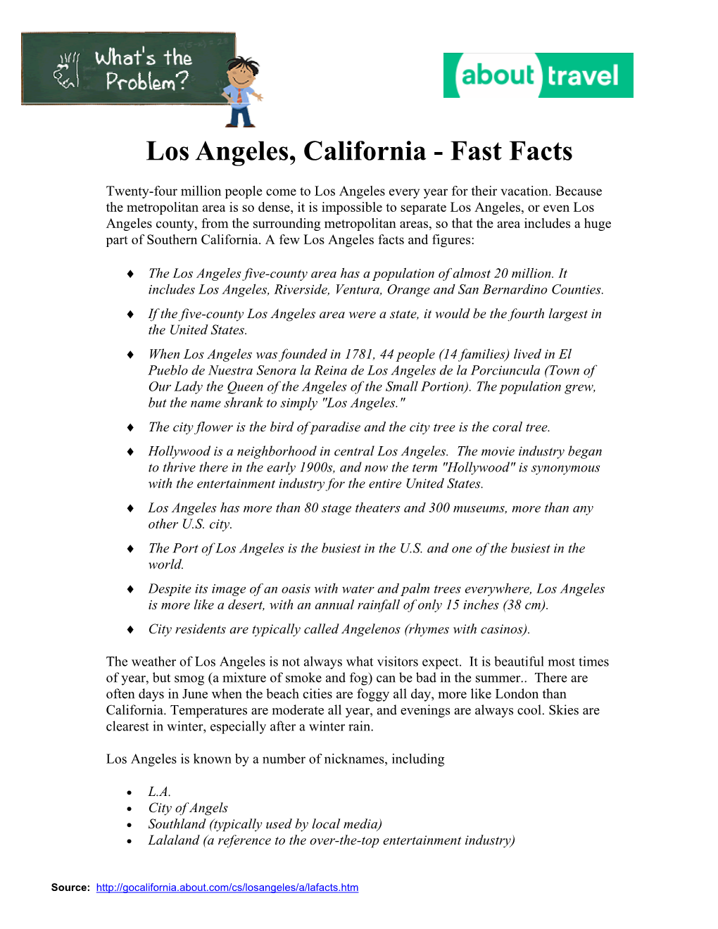 Los Angeles, California - Fast Facts