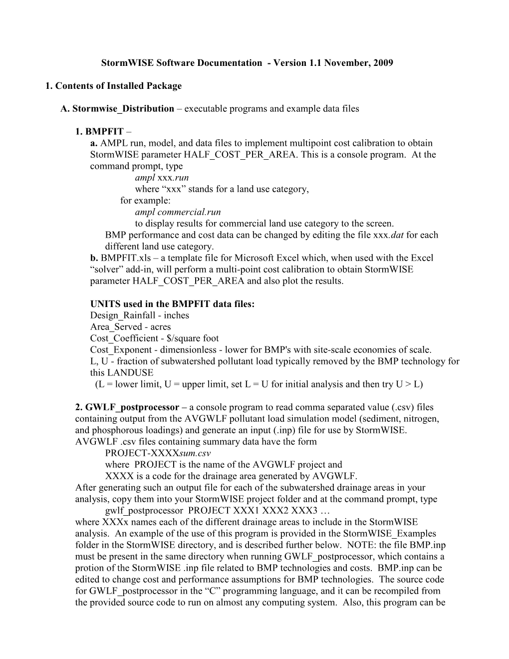 Stormwise 1.1 Software Documentation