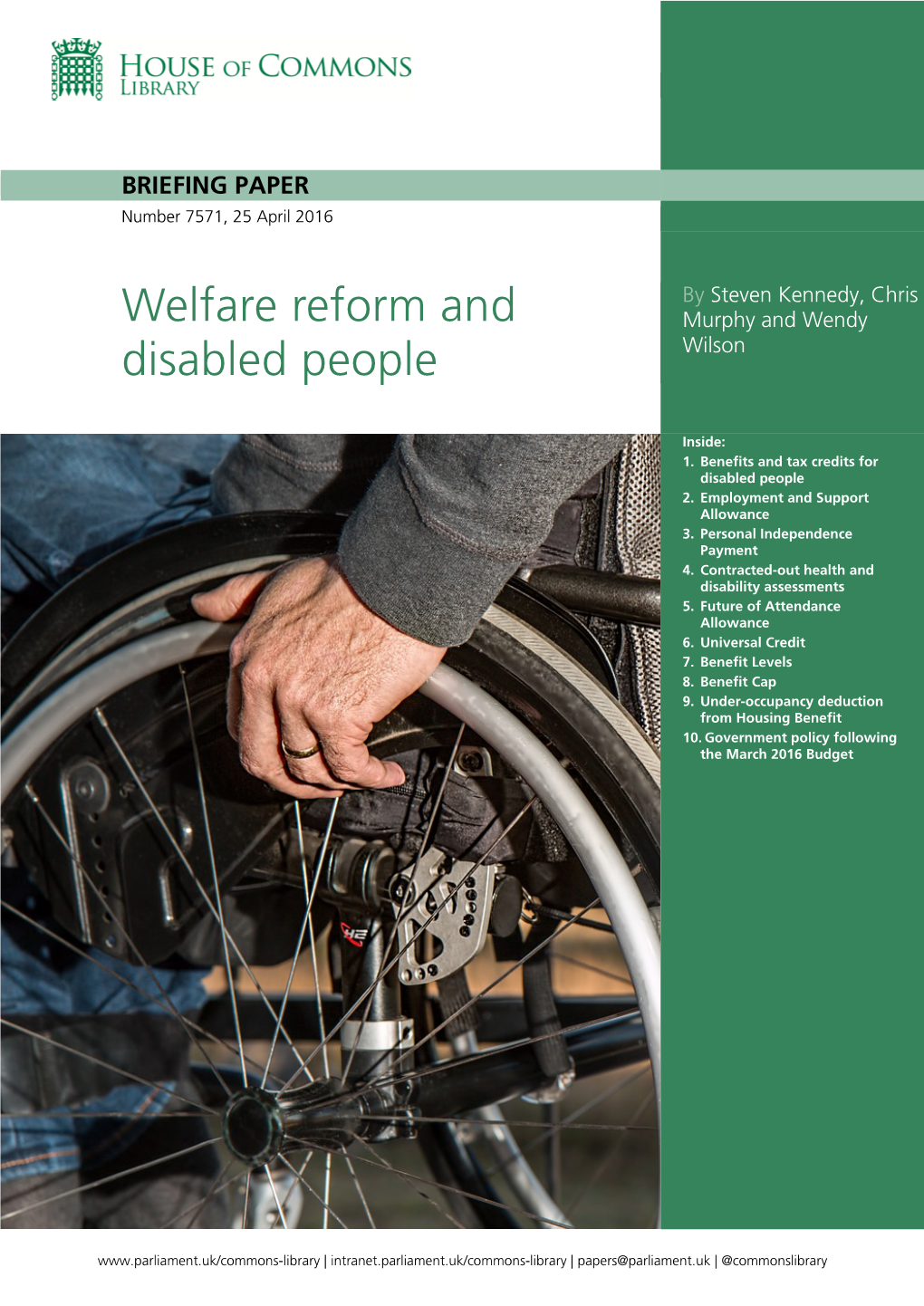 Welfare Reform and Disabled People