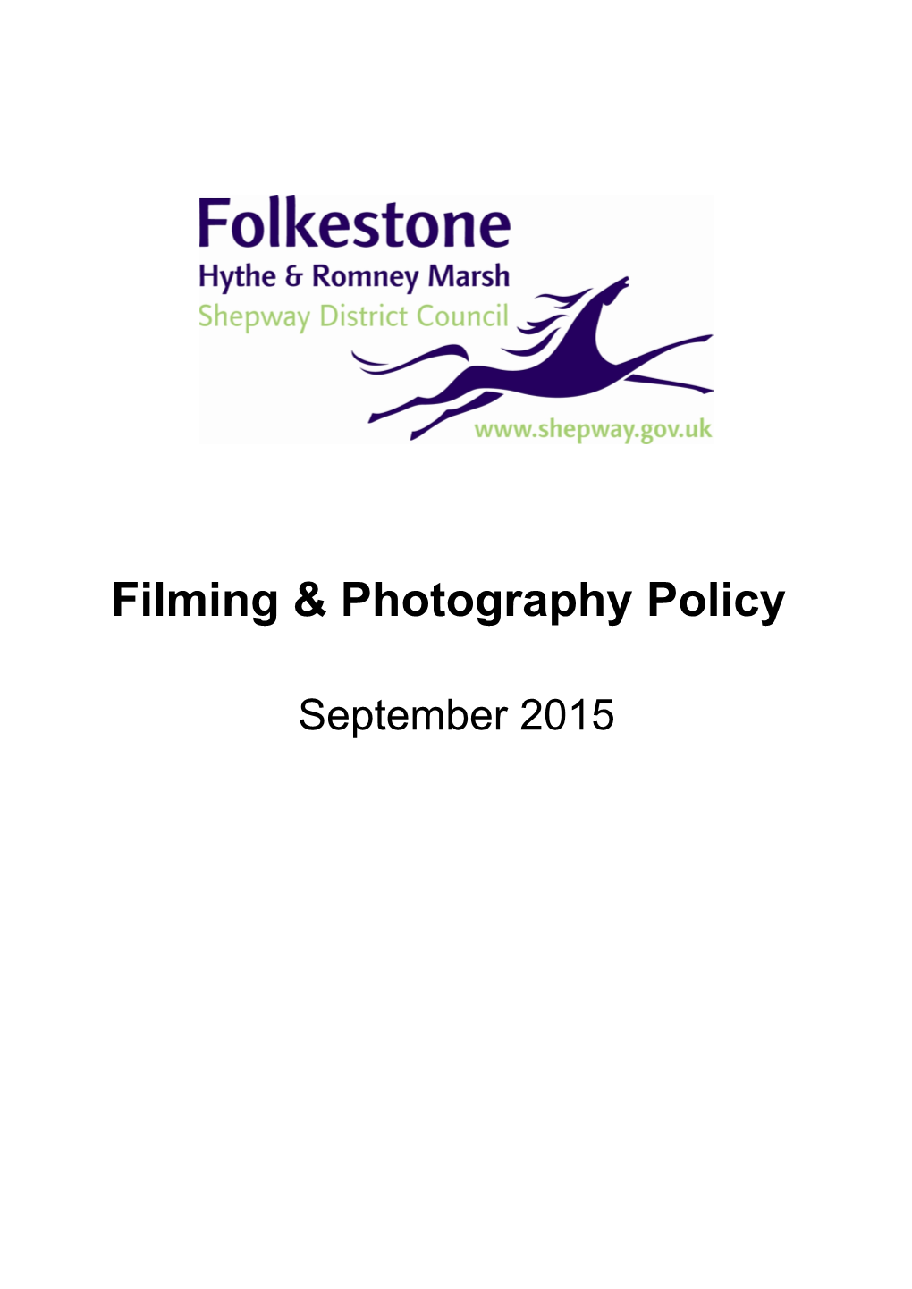 Filming & Photography Policy