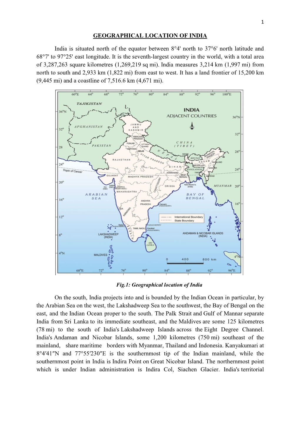 Geographical Location of India