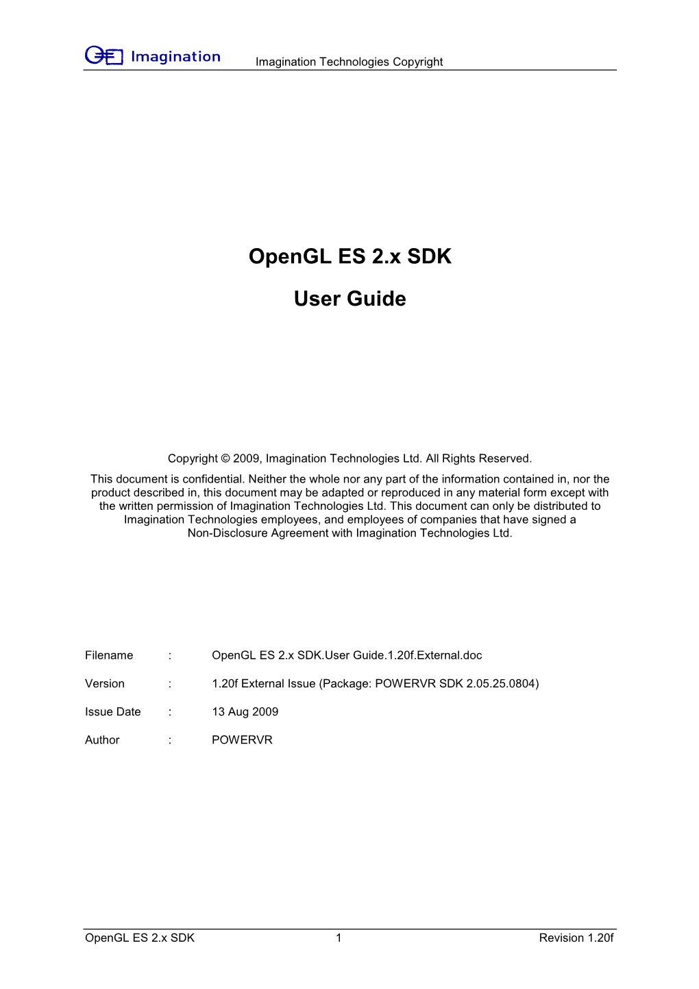 Opengl ES 2.X SDK User Guide