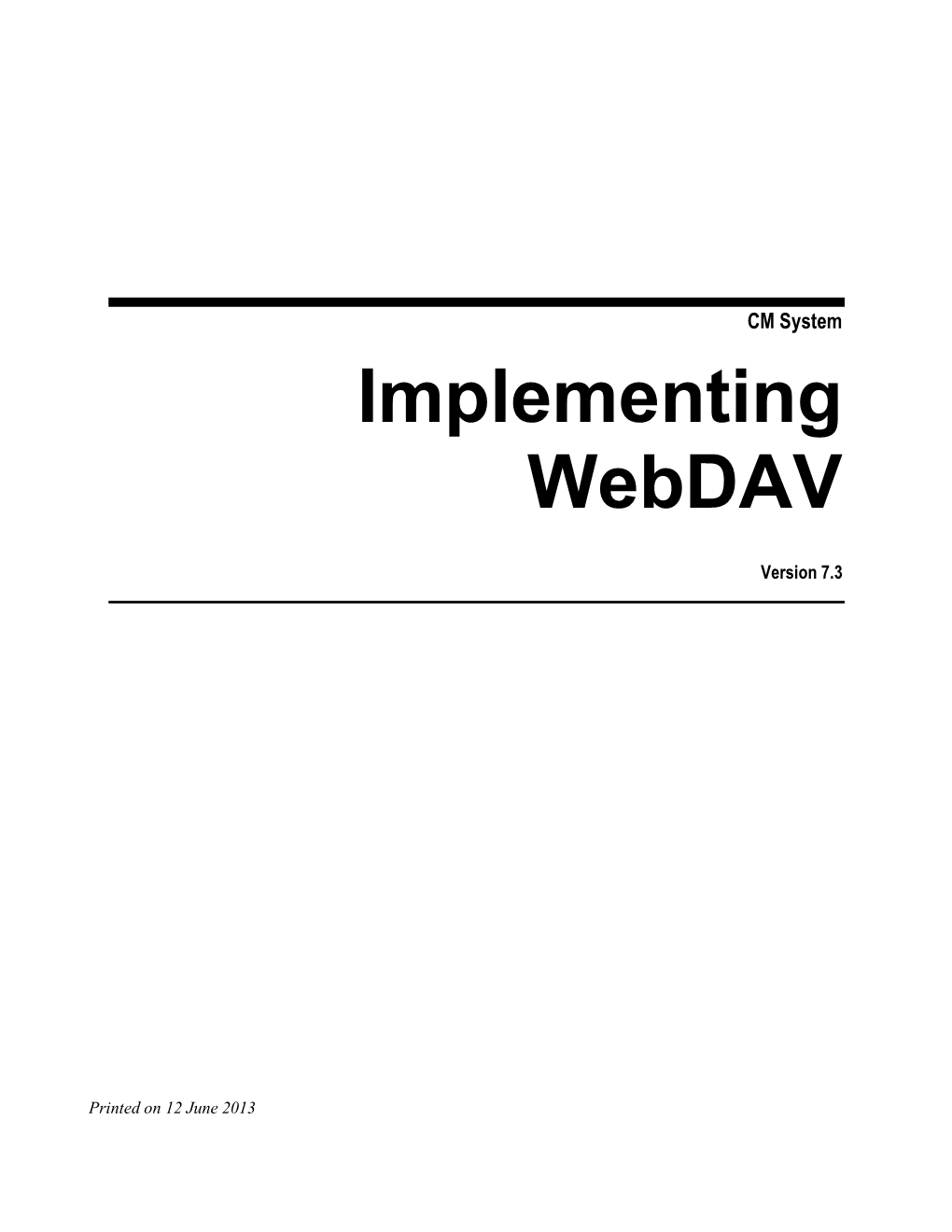 Implementing Webdav in CM System