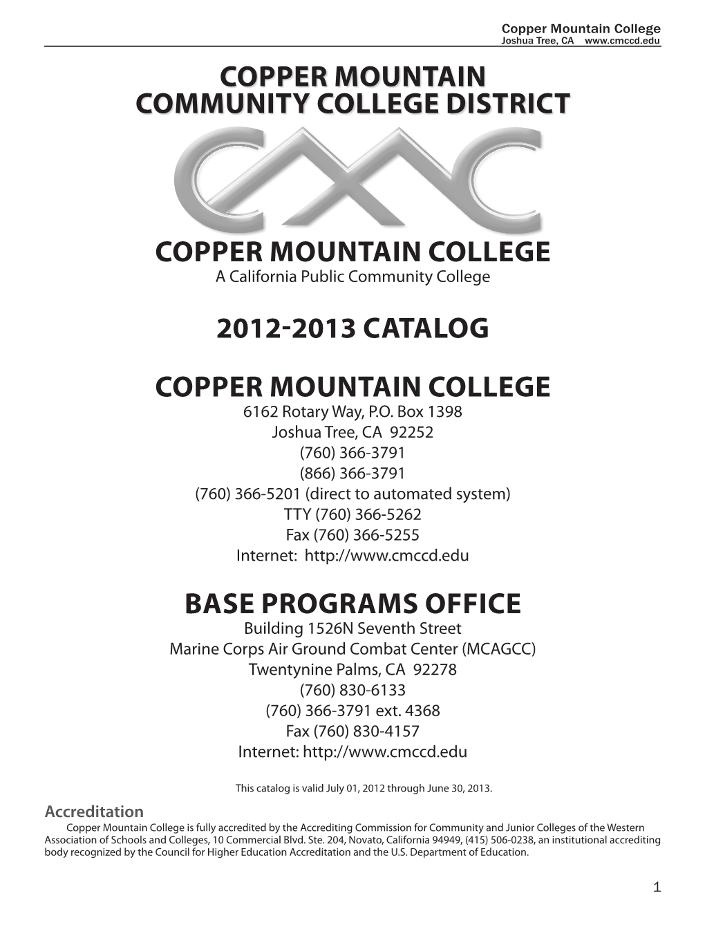 Copper Mountain Community College District
