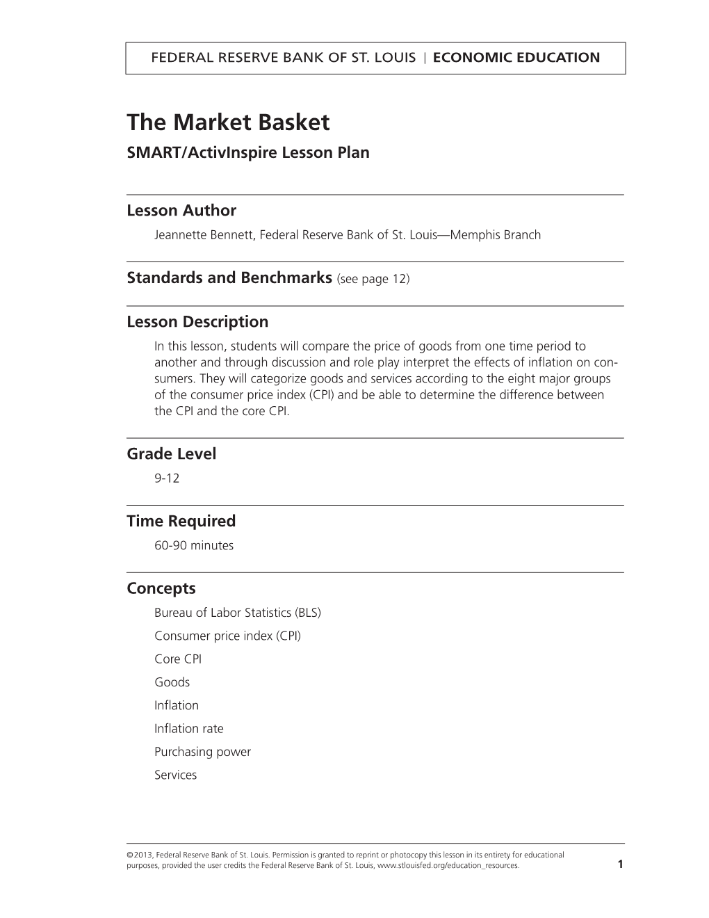 The Market Basket SMART/Activinspire Lesson Plan