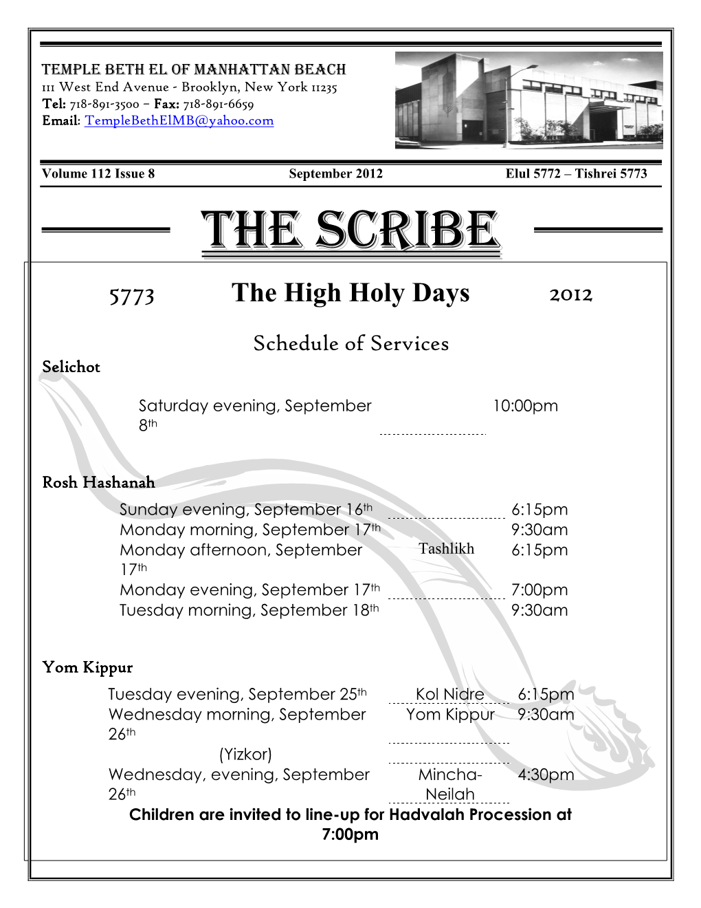 The Scribe – September 2012