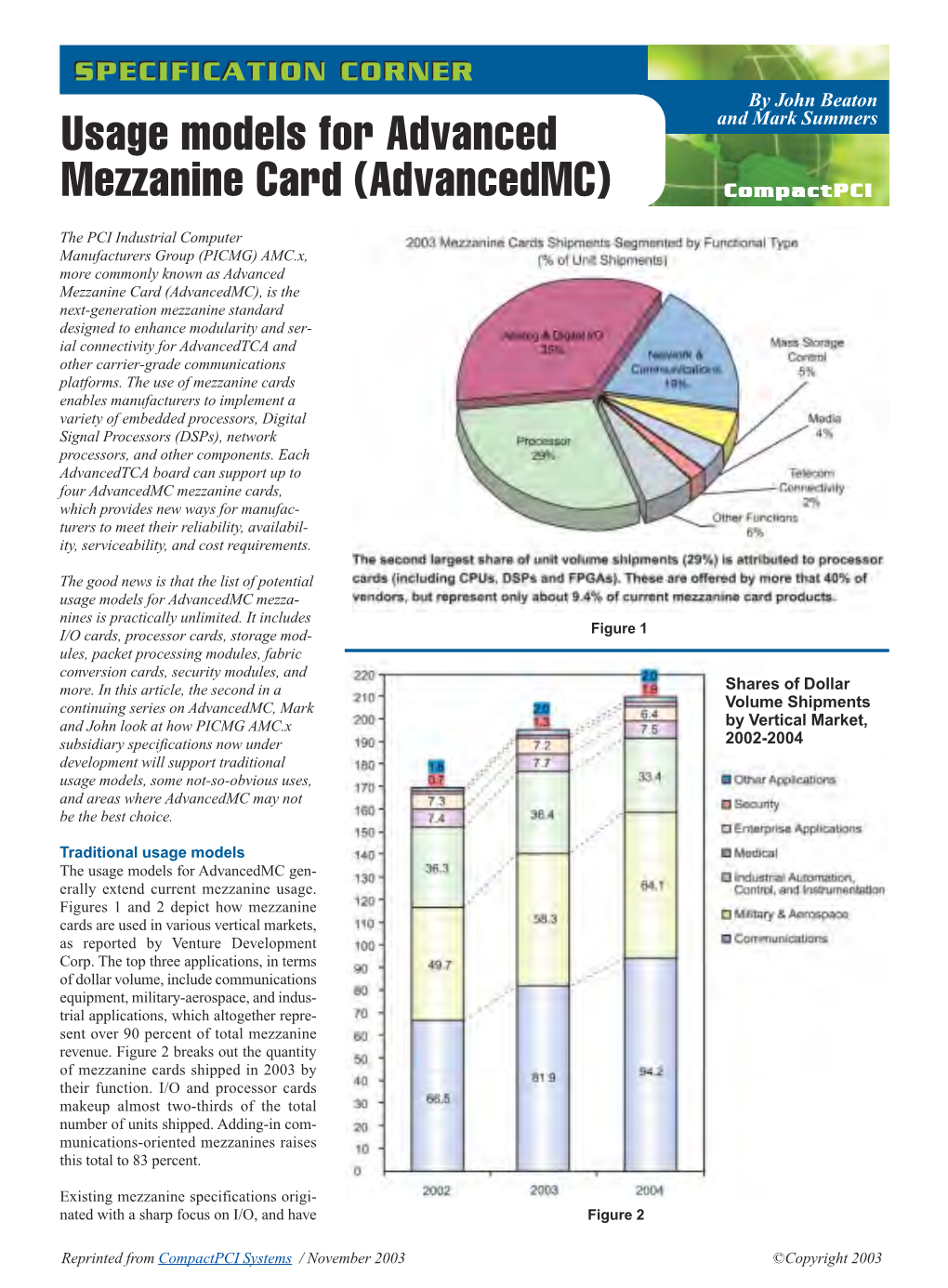 Usage Models for Advanced Mezzanine Card (Advancedmc)