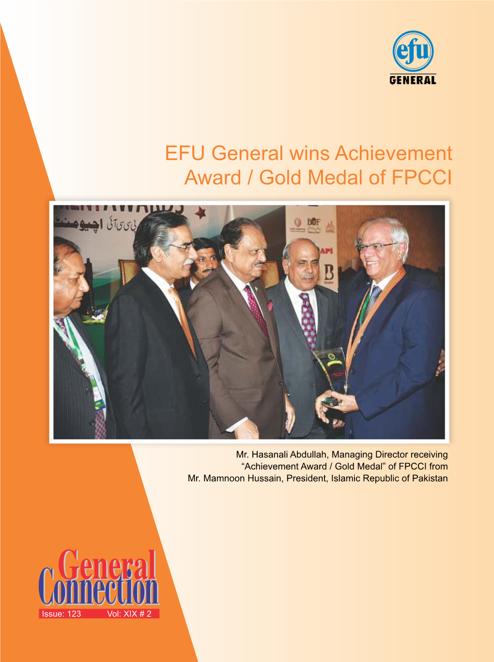 EFU General Wins Achievement Award / Gold Medal of FPCCI