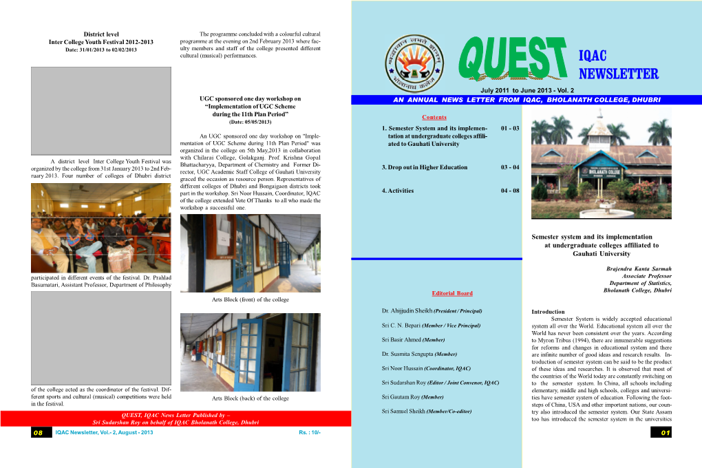 IQAC NEWSLETTER July 2011 to June 2013 - Vol