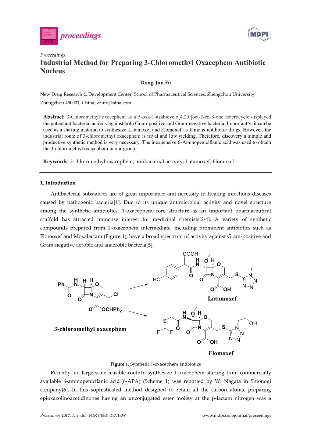 Industrial Method for Preparing 3-Chloromethyl Oxacephem Antibiotic Nucleus