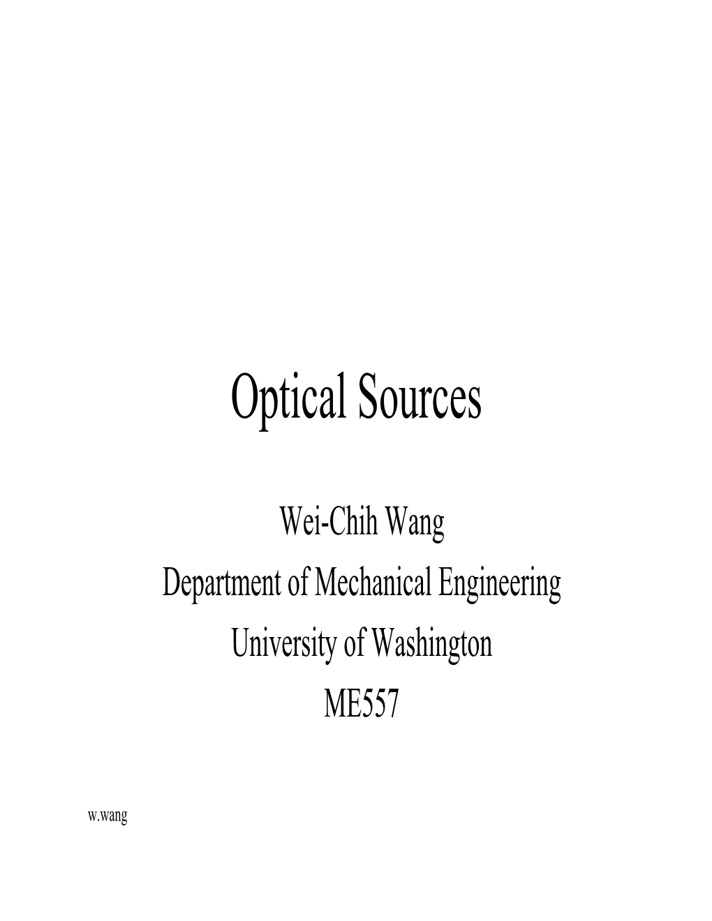 Optical Sources