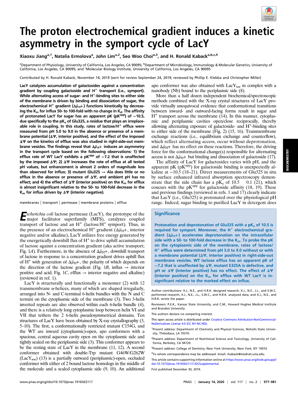 The Proton Electrochemical Gradient Induces a Kinetic Asymmetry in the Symport Cycle of Lacy