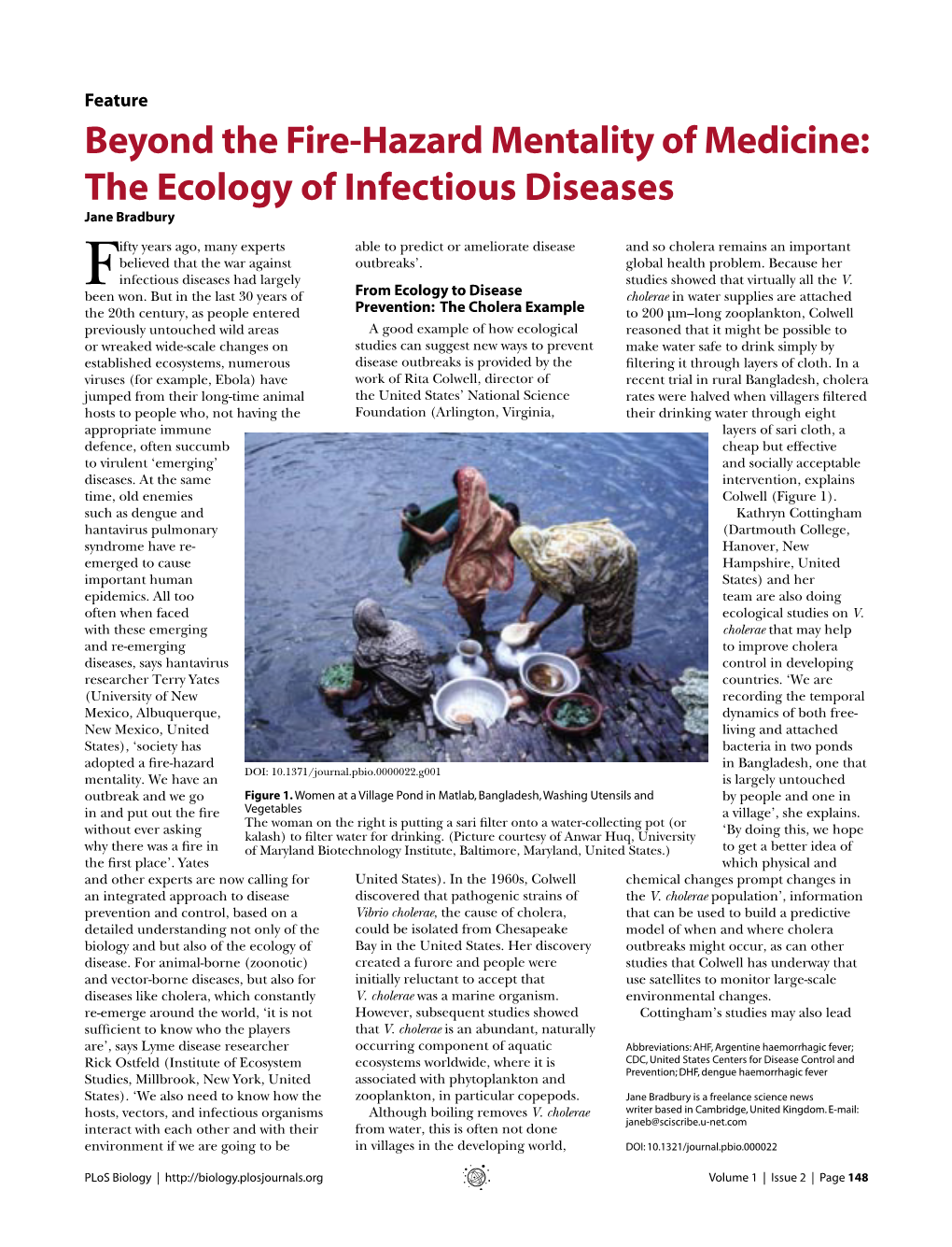 The Ecology of Infectious Diseases Jane Bradbury