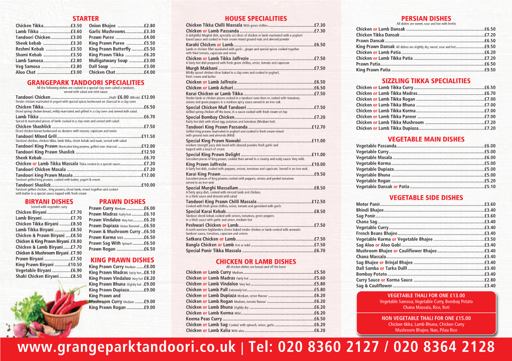 Grangeparkmenu.Pdf