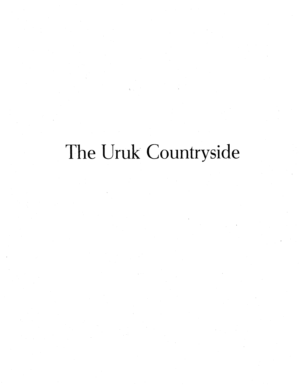 The Uruk Countryside