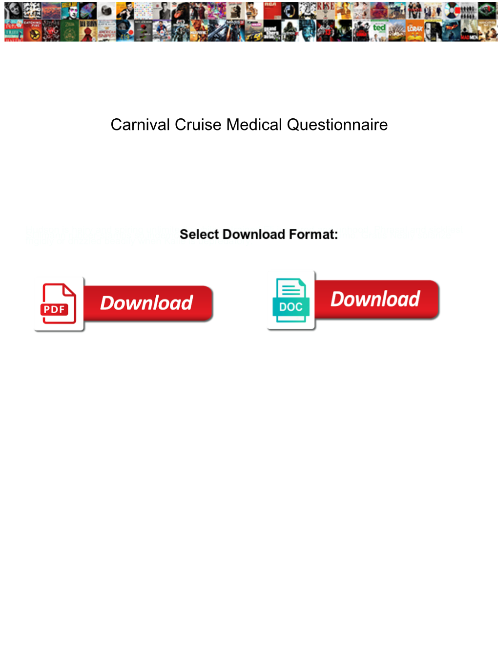 Carnival Cruise Medical Questionnaire