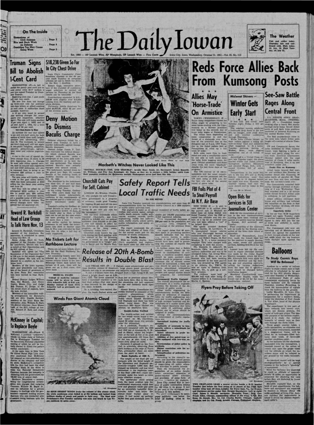 Daily Iowan (Iowa City, Iowa), 1951-10-31