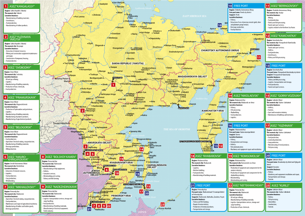 Asez “Yuzhnaya Yakutia” 2 Asez “Kangalassy” 1 Free Port 10