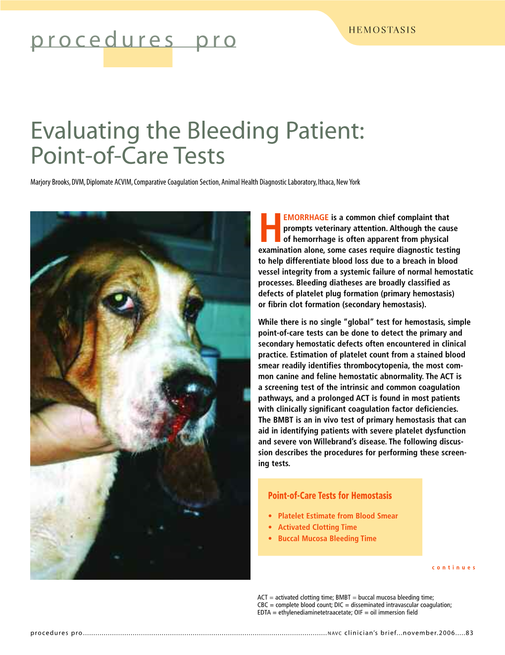 Evaluating the Bleeding Patient: Point-Of-Care Tests