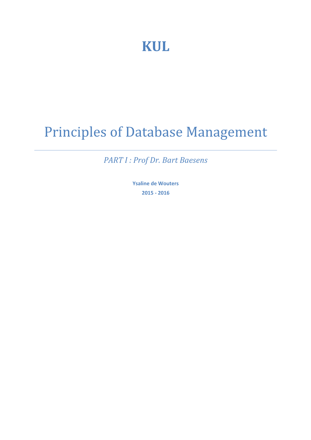 Principles of Database Management