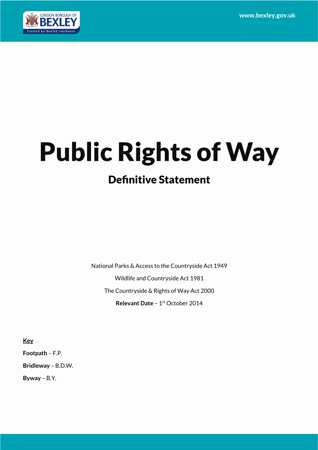 Public Rights of Way Definitive Statement