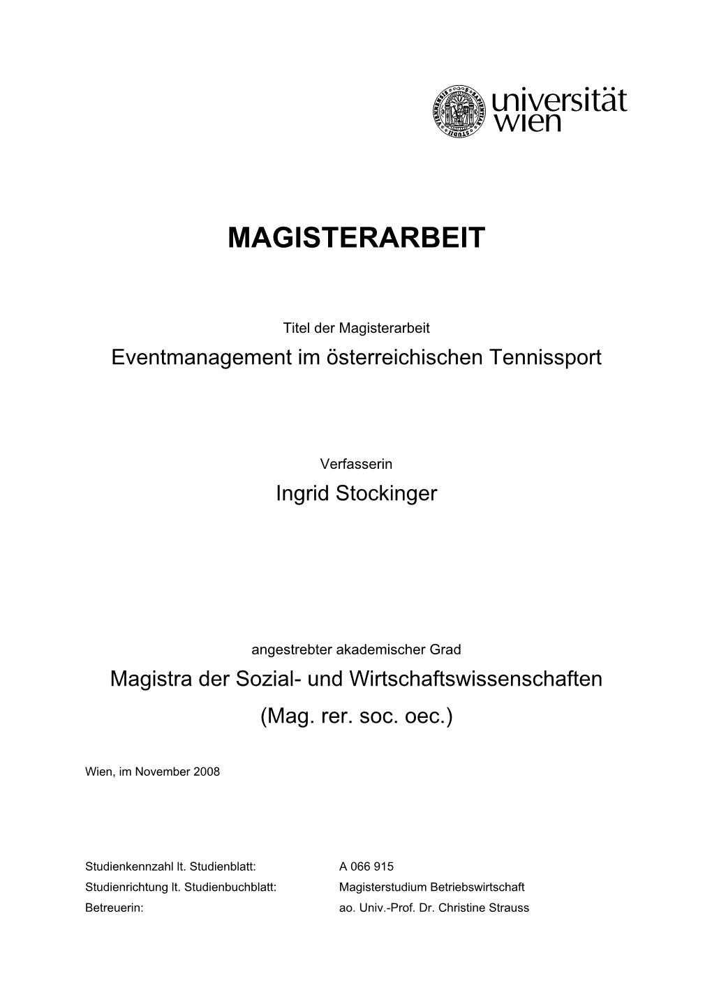 Magisterarbeit