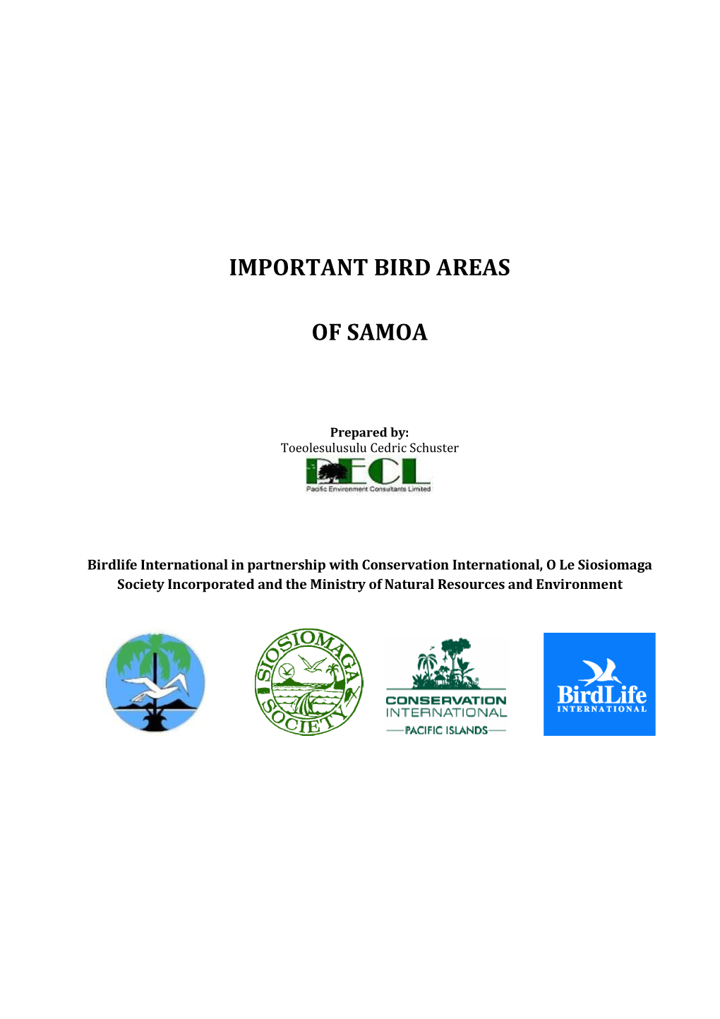 Important Bird Areas of Samoa