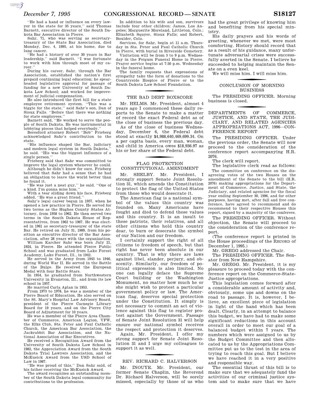 Congressional Record—Senate S18127