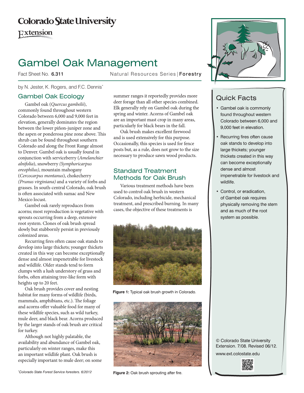 Gambel Oak Management Fact Sheet No