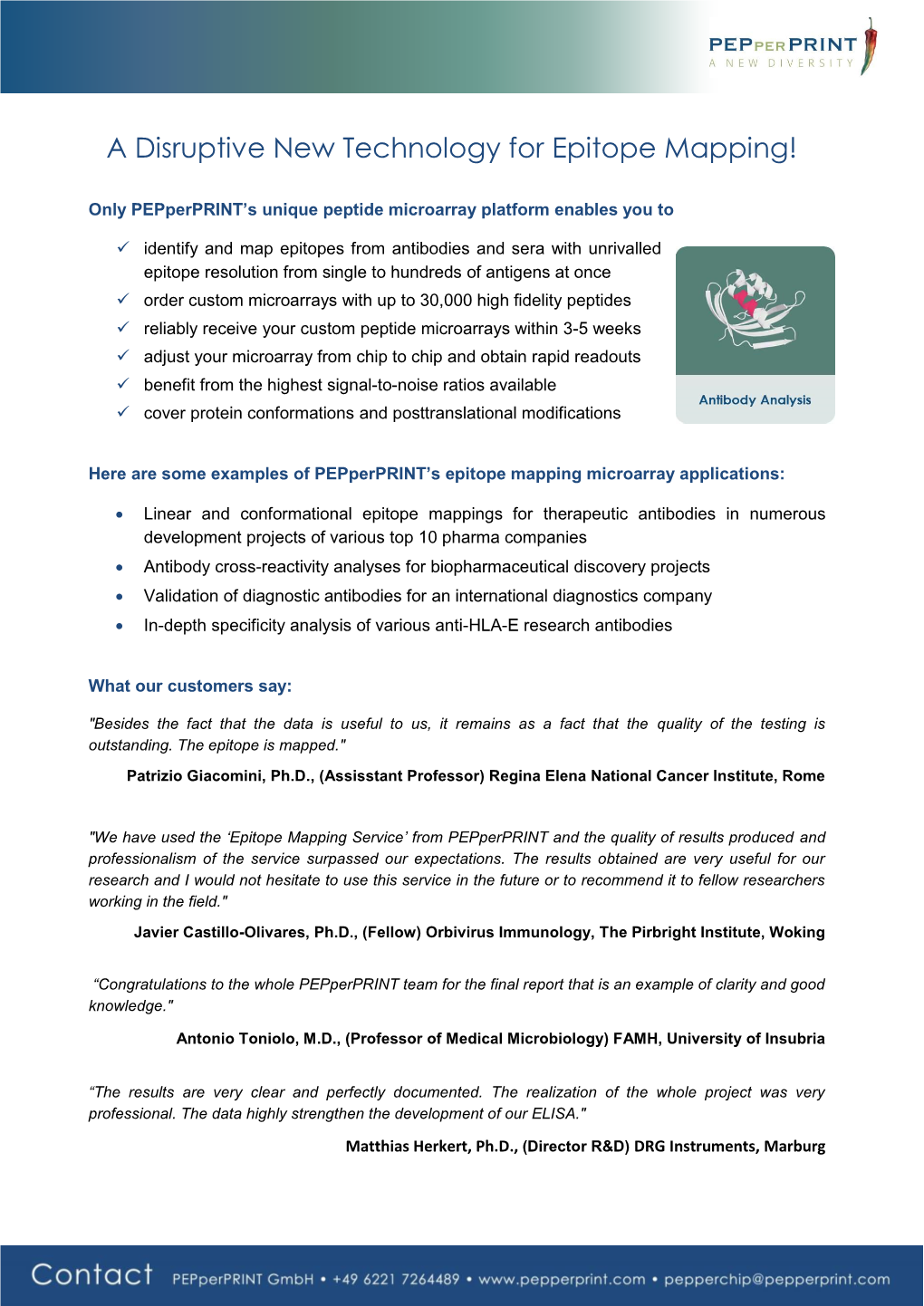 Pepperprint Epitope Mapping Solutions